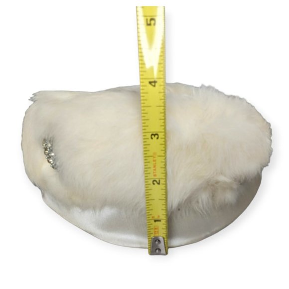 Vintage Ivory Rabbit Fur Pill Box Hat with Rhinestone Accent main image 10